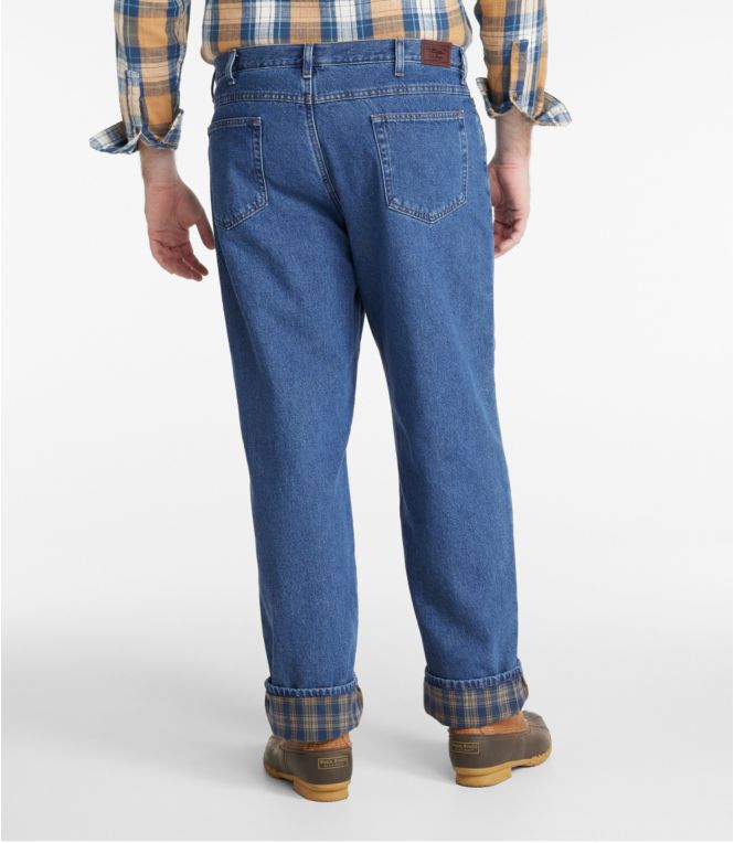 Men's Double L? Jeans, Relaxed Fit, Flannel-Lined