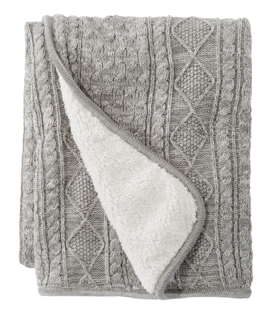 Fisherman Cabled Fleece Throw
