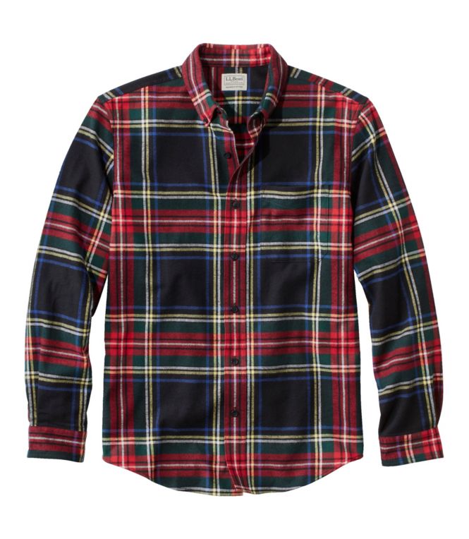 Men's Scotch Plaid Flannel Shirt, Slightly Fitted