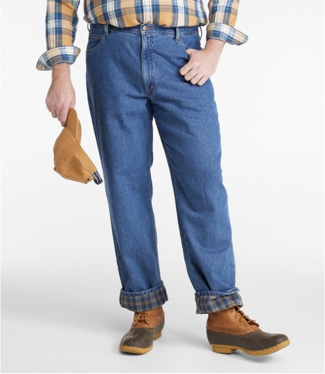 Men's Double L? Jeans, Relaxed Fit, Flannel-Lined